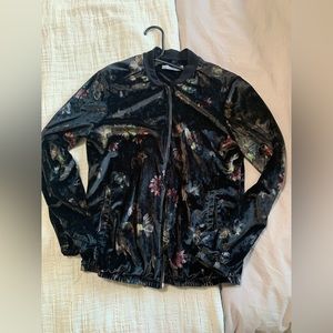 Black velvet bomber jacket